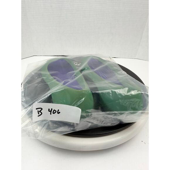 CROCS Carlie Women’s Ballet Slip On Shoes Green Purple Peep Toe Comfort Sz 9 - Picture 13 of 13